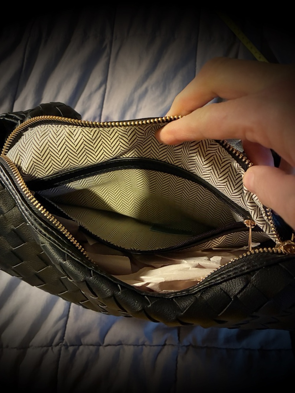 Urban Expressions Black Woven Messenger Bag with Braided Handle - Picture 6 of 10